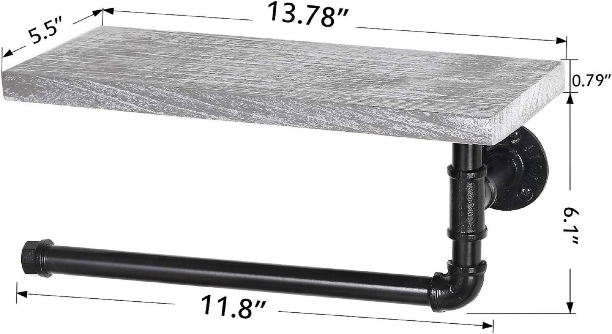 Paper Towel Holder with Shelf Industrial Pipe